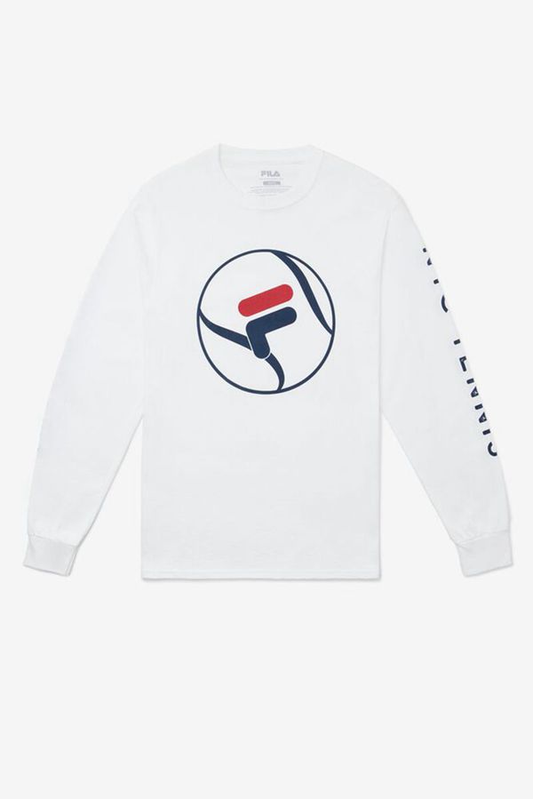 Fila Nyc Tennis Long Sleeve Men's Tee - White,NZ 182-31205